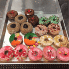 Donuts ranging from bubble gum flavored to sour patch cake donuts